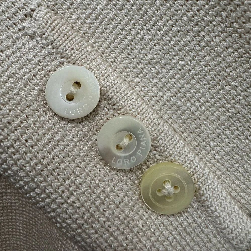 Loro Piana Silk knit blazer jacket in beige ivory - Picture 10 of 12